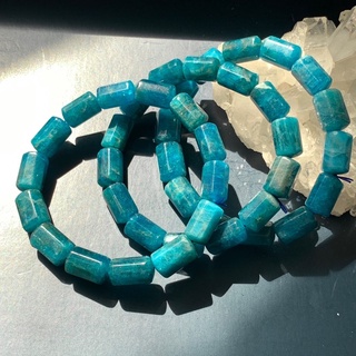 天然原礦-直刻面桶珠藍磷灰藍鋰輝石【7/8mm】(單圈)八角柱型ღ手珠手鍊DIY串珠隔珠項鍊• 點點水晶
