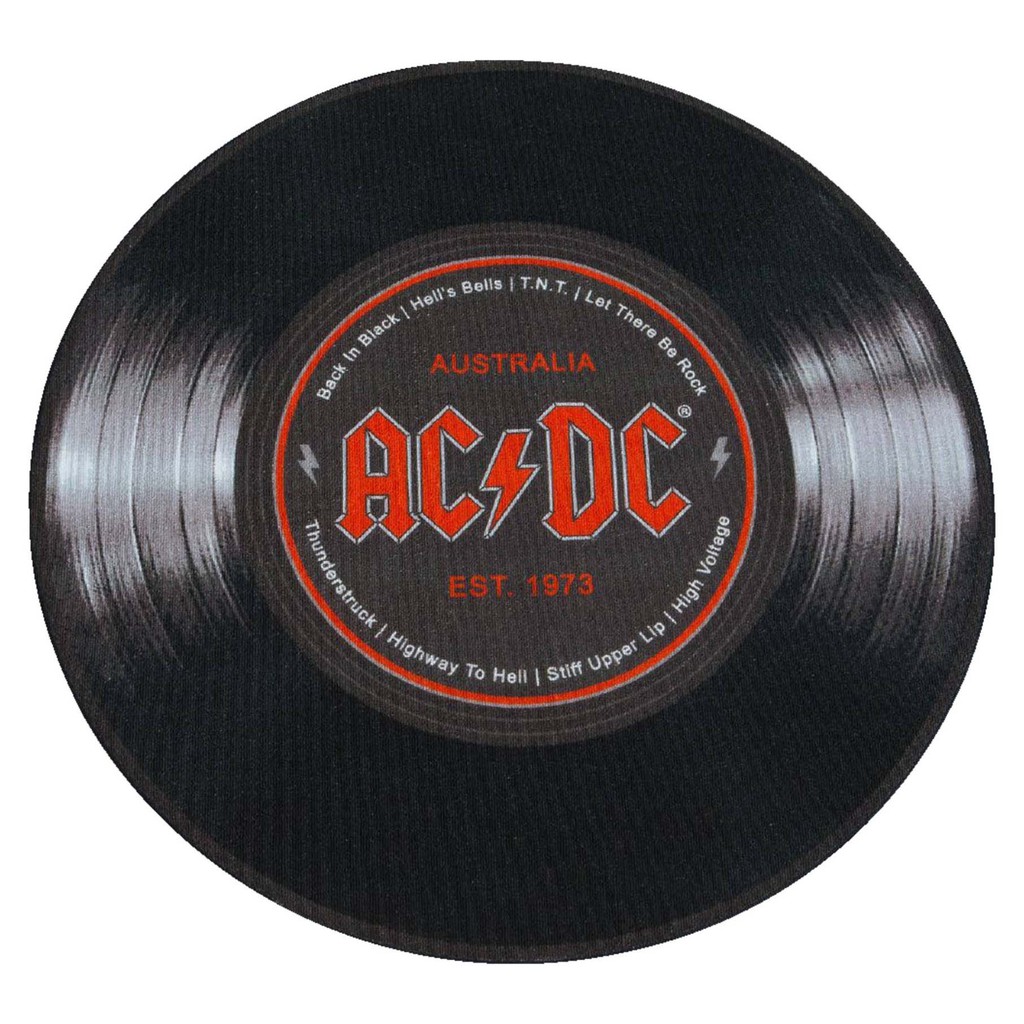 【德國Louis】AC/DC 搖滾樂團唱片造型地墊 黑膠唱盤外觀地毯坐墊踩墊重機騎士樂迷硬派居家裝飾編號10015197