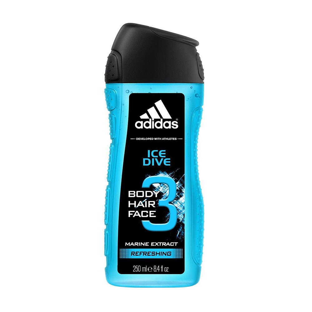 【adidas 愛迪達】三效潔顏洗髮沐浴乳-品味透涼(250ml)