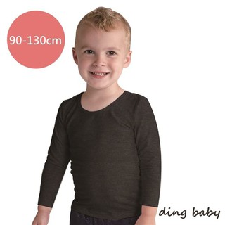 【ding baby】小丁婦幼兒童發熱衣-長袖圓領-麻花黑(90-160cm) 專利德絨 小丁婦幼