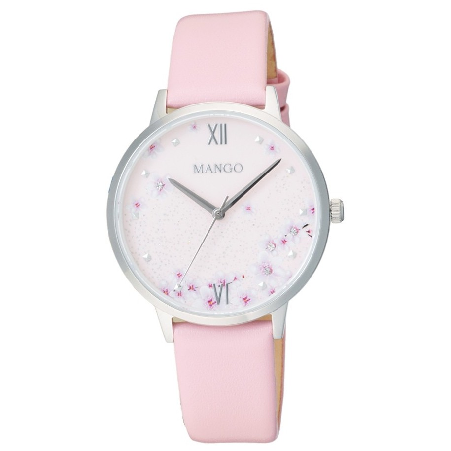 【MANGO】花語時尚手錶 女錶 粉色 MA6757L-10
