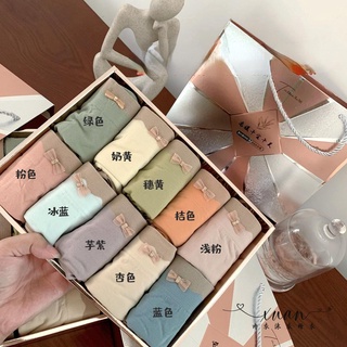 Xuan♥名媛內褲十全十美少女 蠶絲紫衫襠部潤膚女士三角褲十條裝禮盒