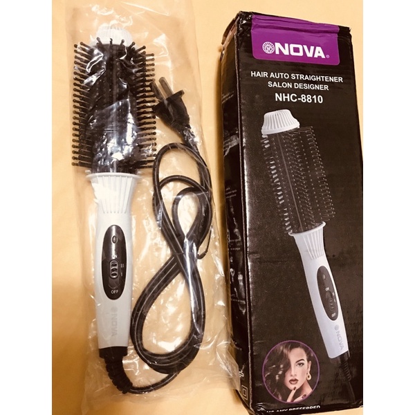 《全新現貨》NOVA NHC-8810 電熱梳 捲髮 直髮都適用（白色）