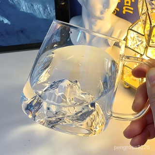 【優選精品】ins風觀山杯玻璃杯子女士高顏值網紅透明水杯帶把手宿舍耐熱家用ins風韓國 O1Mo