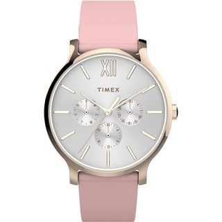 TIMEX 天美時 復刻系列 三顯仕女手錶- 白x粉紅/38mm