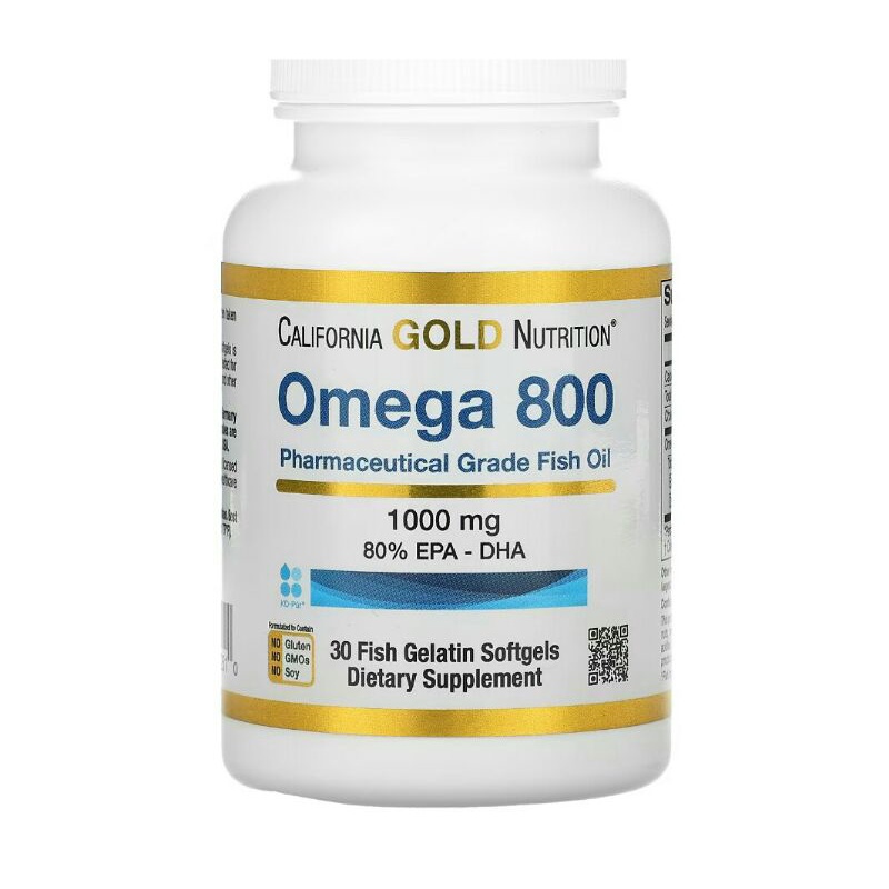 California gold nutrition魚油Omega 800醫級80% 1000mg EPA DHA 30粒