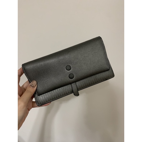 Charles&amp;Keith/小CK/灰色長夾（附背帶）