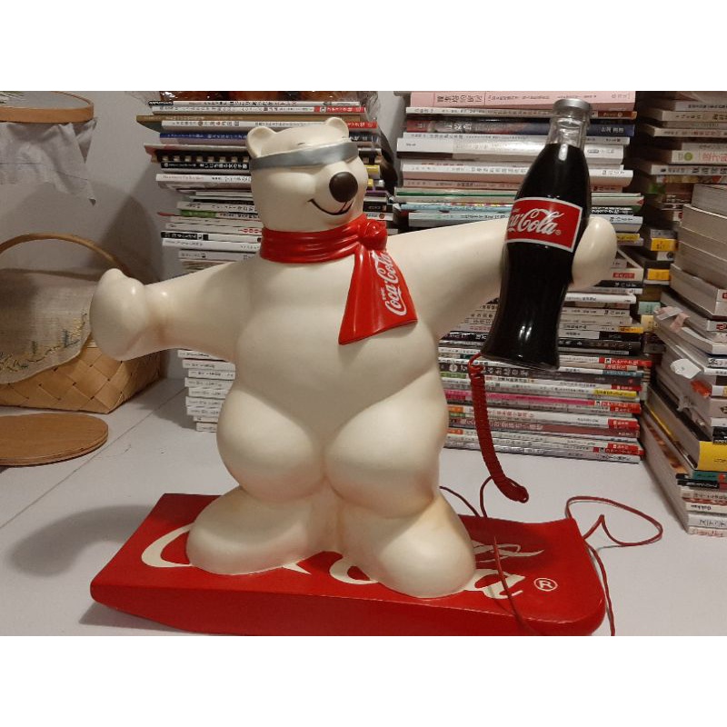 經典可口可樂北極熊造型古董電話 古董 電話 可口可樂 擺飾