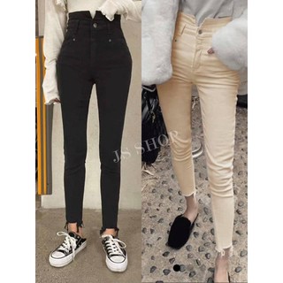 <JS SHOP>現貨！🔥🔥韓國🇰🇷✈️✈️ 高腰 顯瘦 彈力 窄管牛仔褲 牛仔褲 熱賣 女生