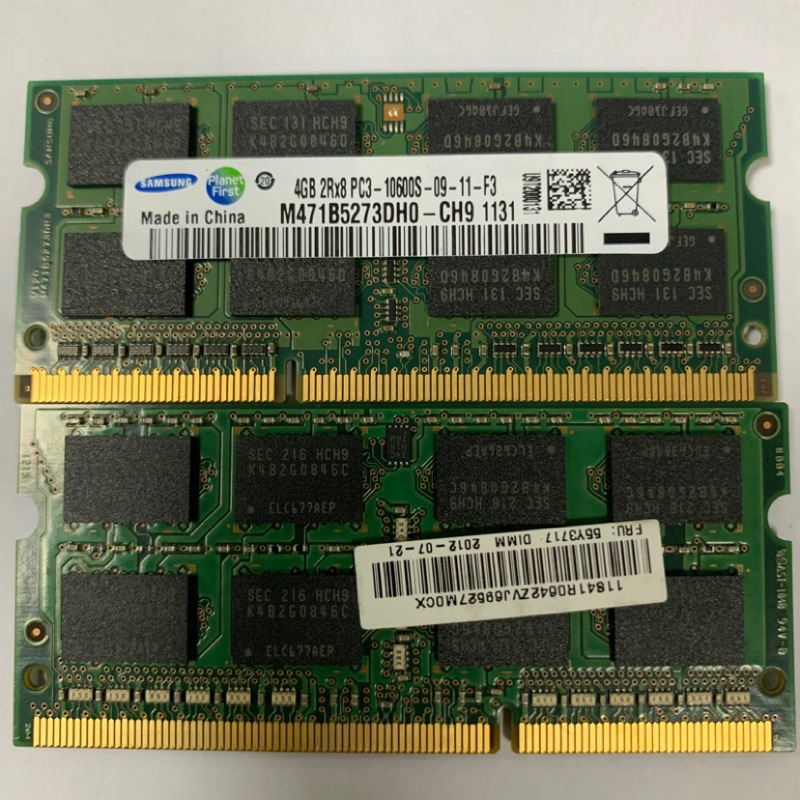 {立騰電腦零件} 三星 4G DDR3 10600s/12800s 筆電記憶體 雙面顆粒