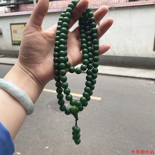 熱賣-小葉的小店佛學院同款108顆綠色佛珠綠度母修法念佛琉璃珠子手串