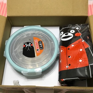 全新 正版 Kumamon 熊本熊 304 不鏽鋼 隔熱便當盒 束口後揹包 酷MA萌 臺灣製 保險盒