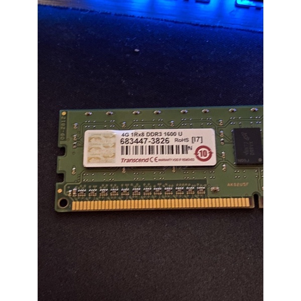 二手 創見 桌機  PC記憶體DDR 3 4G 1600