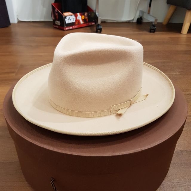 Fedora 駝色紳士帽 奶油色牛仔帽 黑手黨帽 非stetson NewYorkhat h w dog brixton