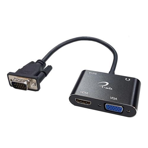 VGA轉HDMI+VGA 高清2K影音 延伸+同步 (PC-145)-CN601
