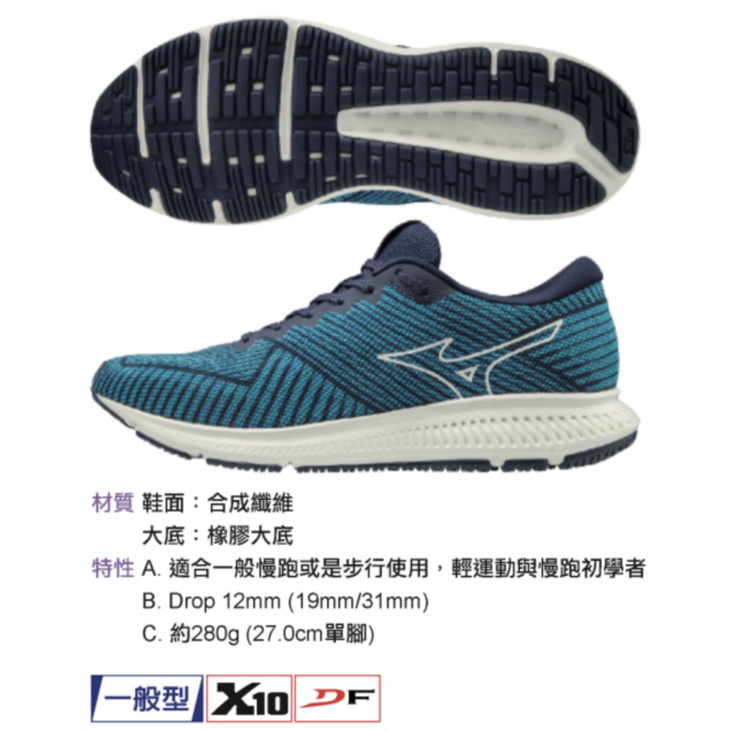 免運費 MIZUNO EZRUN LX 3 男款慢跑鞋 J1GE201824 藍 橡膠大底 走路鞋 健走鞋 26-29