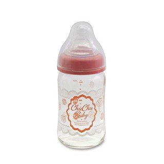 ✨️雙子星✨️☆chuchu 啾啾☆ 蕾絲女孩寬口玻璃奶瓶-160ml☆