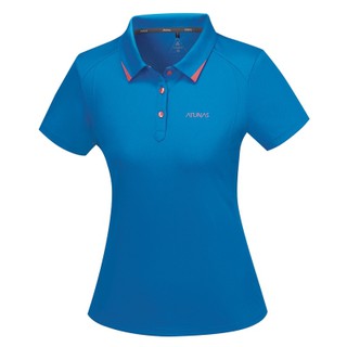 【ATUNAS 歐都納】ATUNAS-TEX女款短袖POLO衫(A-P1708W藍/吸濕排汗/舒適快乾/抗UV)
