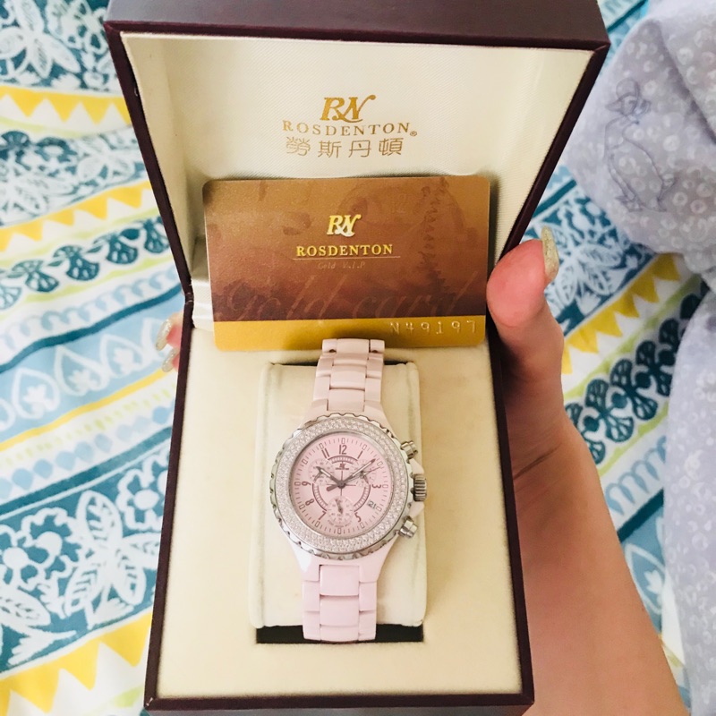 勞斯丹頓粉色全陶瓷錶