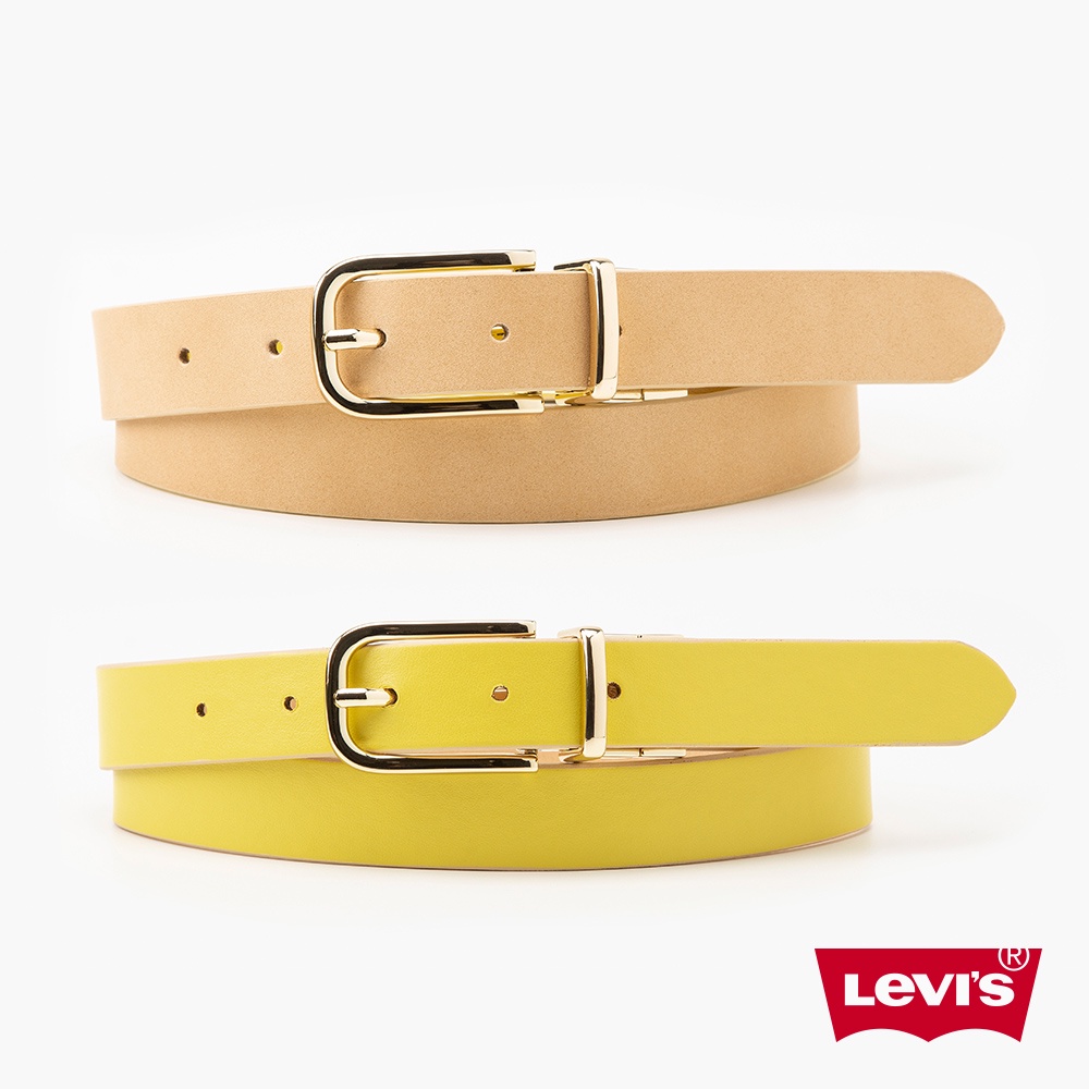 Levis 雙面用真皮皮帶 / 優雅亮金釦頭 女款 D6015-0003 熱賣單品