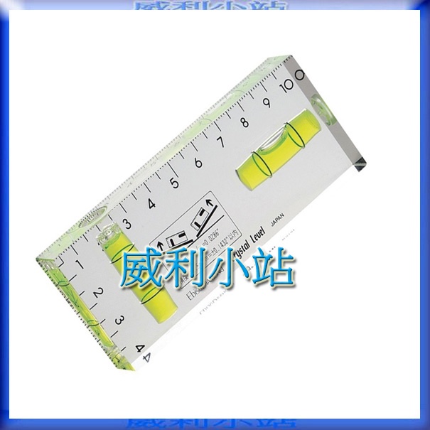 【威利小站】日本製 EBISU 惠比壽 ED-10CLS 水晶式水平尺 15*40*100mm 輕巧便利
