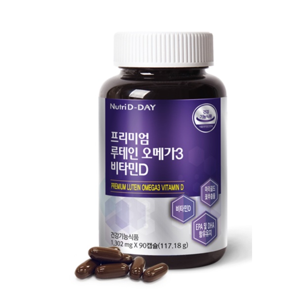 韓國 NutriD-DAY Omega3葉黃素維他命D全效膠囊90錠