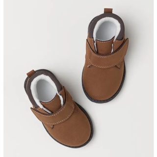 (全新現貨) H&M 男童咖啡色麂皮短靴 踝靴 室外鞋 室內鞋