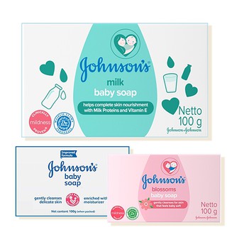 Johnson's 嬌生-嬰兒潤膚香皂/原味/花香(100g)/牛奶(75g)