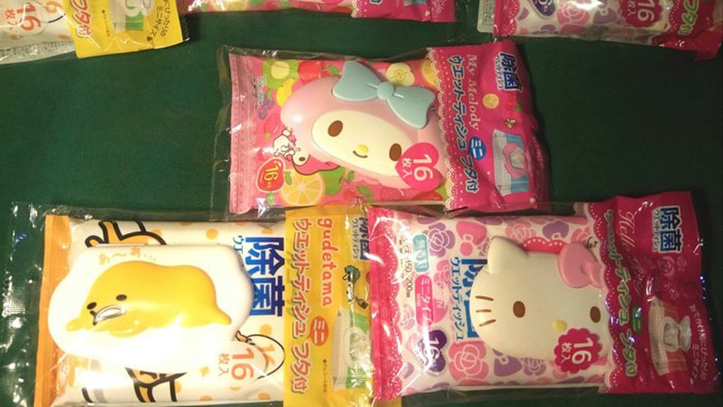 日本進口 現貨 「三麗鷗」濕紙巾 造型黏貼蓋  蛋黃哥 美樂蒂 Hello Kitty