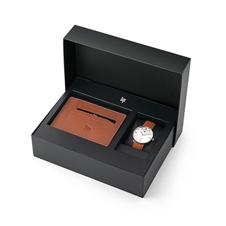 【lip】Himalaya時尚石英皮革腕錶x真皮配件套組-咖啡棕/670100/台灣總代理公司貨享兩年保固