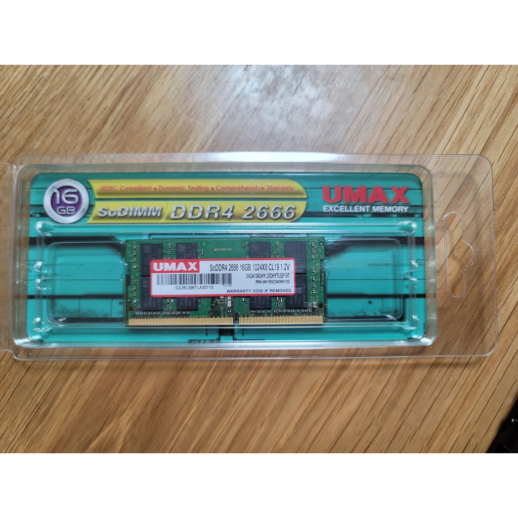 UMAX力晶 NB 16GB DDR4-2666 筆電用/終身保固/RAM記憶體