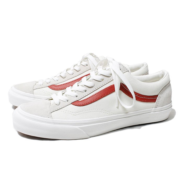 vans white old skool with red stripe