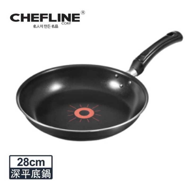韓國製 CHEFLINE 28cm 平底鍋 不沾鍋 智慧感溫平底煎鍋
