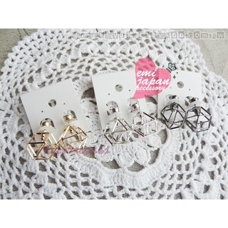 emi日本精品☆日本帶回韓劇款後扣不規則造型耳環