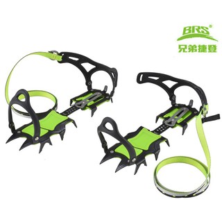 BRS 高密度錳鋼14齒冰爪(短齒)/雪豹冰爪/可調式/附收納袋/雪季登山必備 S1 B