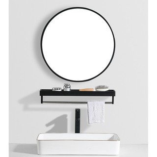 直徑30/40/50/60cm歐式鐵藝壁掛鏡圓形鏡子化妝鏡試衣鏡浴室鏡裝飾鏡掛鏡圓鏡創意鏡 浴鏡 圓鏡 梳妝鏡 玄關鏡