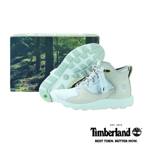 Timberland 男款FlyRoam米白色真皮健行鞋|A1KZ7-TB0A1KZ7(尺寸-UK:7)