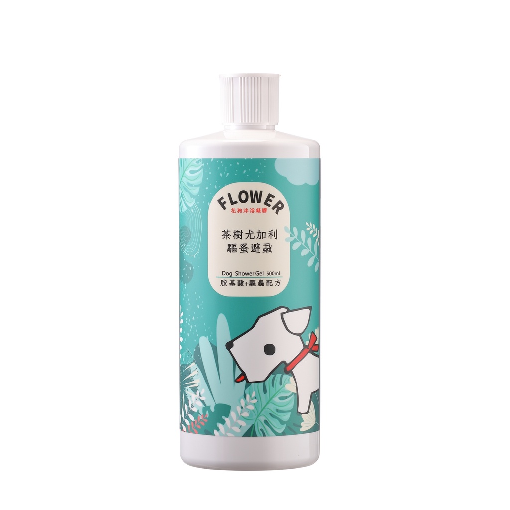 花狗系列-茶樹尤加利驅蚤避蝨沐浴凝膠 500ml/蘆薈/新包裝/胺基酸系/寵物沐浴乳/洗毛精/強健毛髮