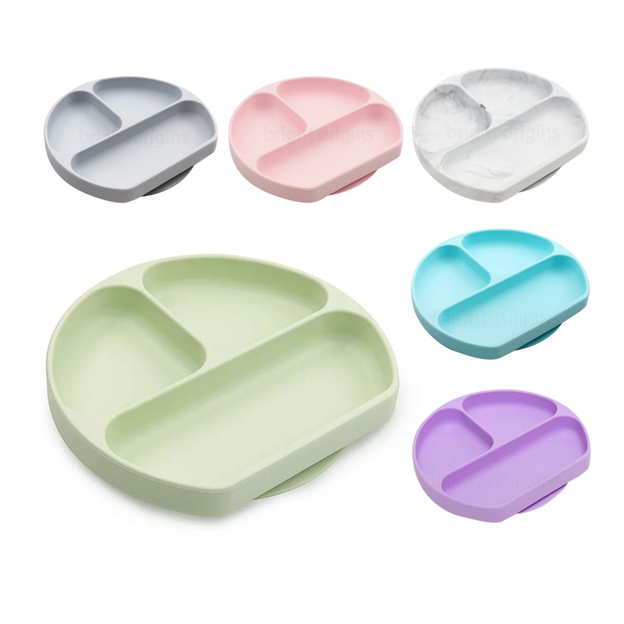 Bumkins 矽膠餐盤 大理石/藍色/粉色/紫色/灰色【宜兒樂】