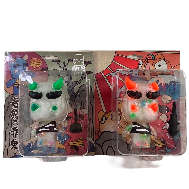 ★小夫玩具屋★ BLUE摩艾 12cm 萬聖節版 青鬼 赤鬼 軟膠 公仔 吊卡玩具