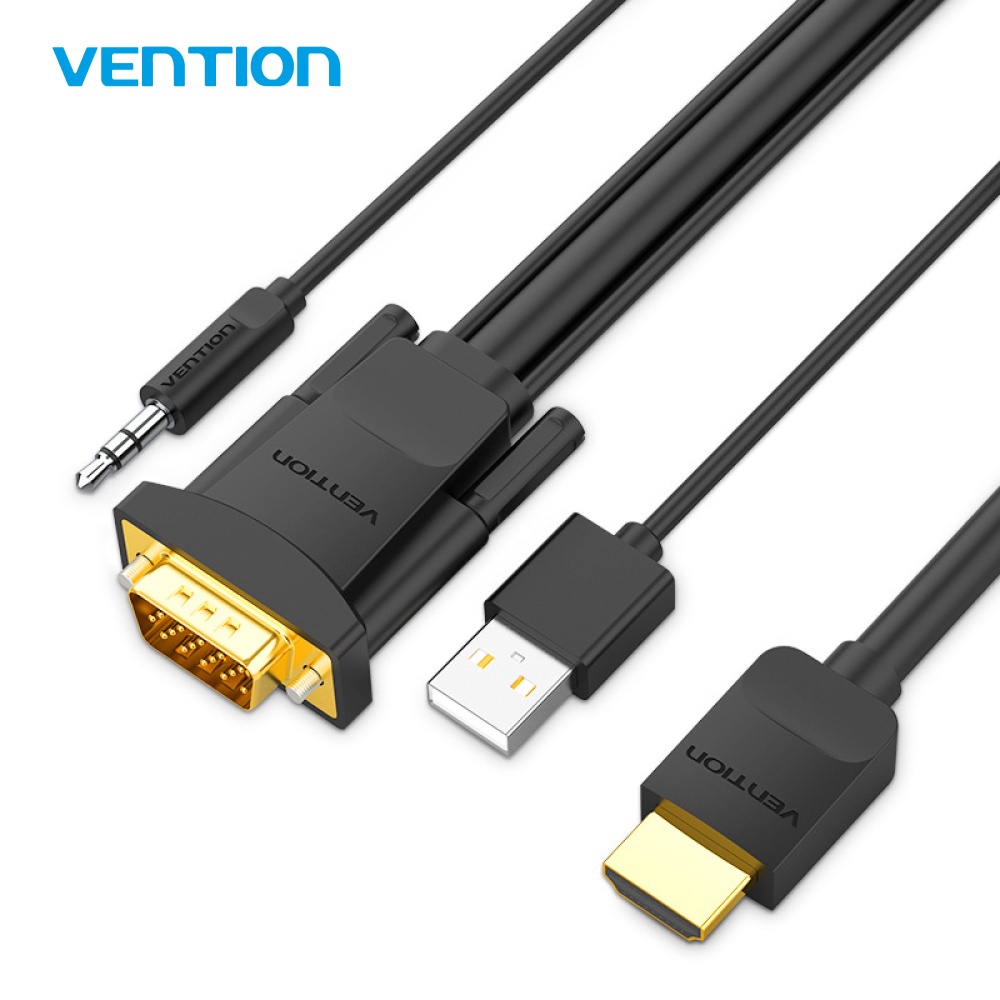 【VENTION】威迅ABI系列 HDMI 轉 VGA線 轉換線 1M/2M 品牌旗艦店 公司貨 USB供電