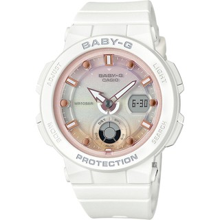 CASIO 卡西歐 Baby-G 海洋渡假 霓虹手錶-白 BGA-250-7A2