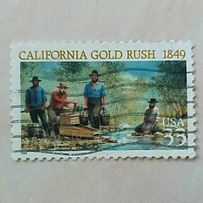 郵票美國 1999 年淘金熱加州淘金熱刺 150 週年 33c 二手