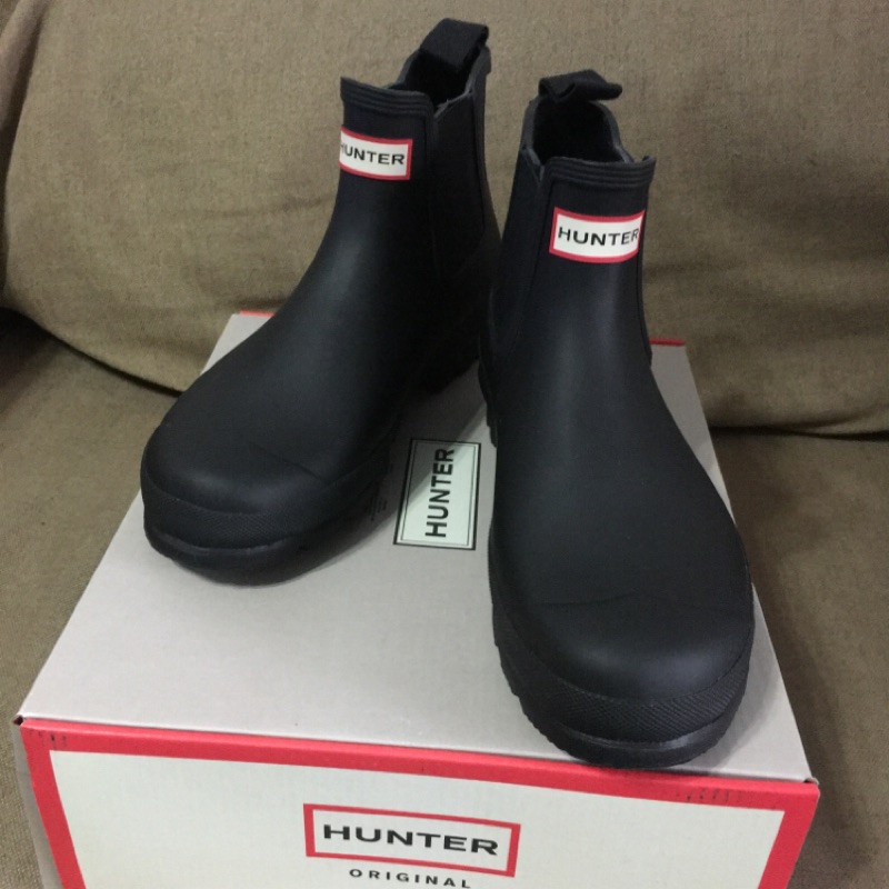 ☂️9.5近全新☂️HUNTER BOOTS 雨靴 - Chelsea 踝靴 男款 (黑色霧面)