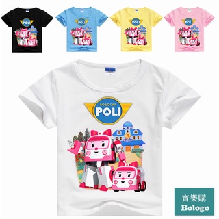 POLI衣服童裝 波力上衣 幼童上衣 波力總部 poli 變形 波利衣服 兒童短袖純棉T恤 超級飛俠 酷飛 安寶衣服