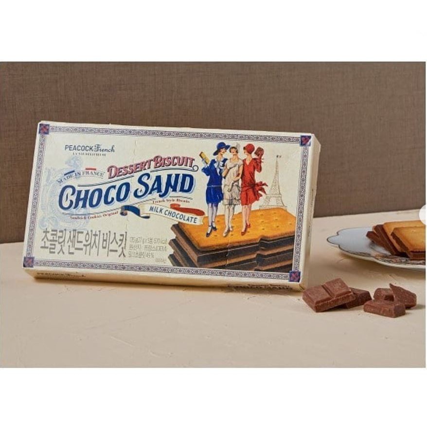 韓國peacock 巧克力三明治餅乾 蝦皮購物