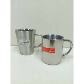 A-OK304不鏽鋼咖啡杯 304不銹鋼美式咖啡杯 260cc/360cc 一入 咖啡杯 隔熱杯 防燙杯 水杯 茶杯 鋼