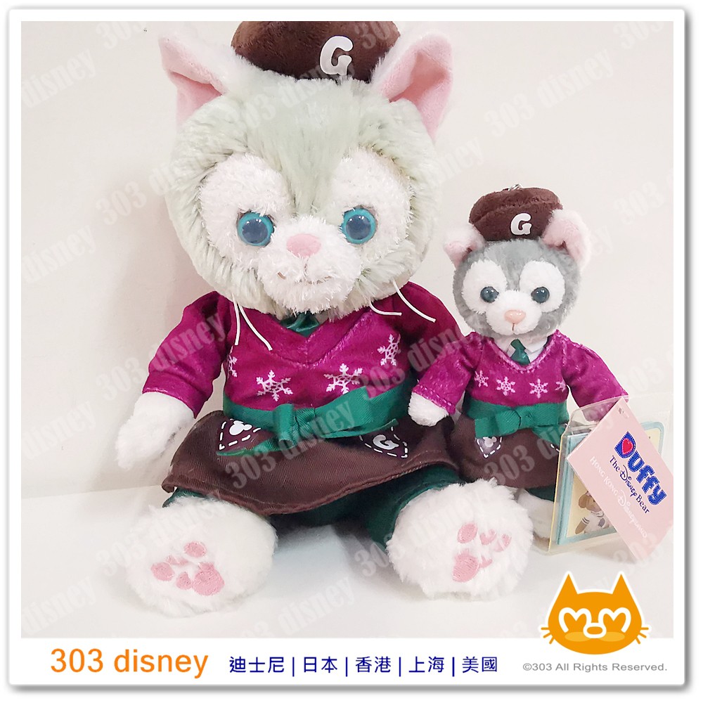 香港迪士尼樂園 2016年 聖誕節 畫家貓 gelatoni  玩偶 吊飾【 disney 代購】