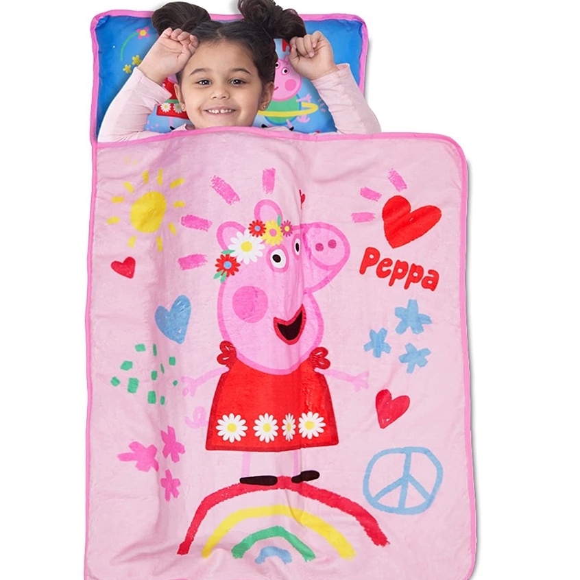 預購👍正版空運👍美國專櫃 Peppa Pig 佩佩豬 粉紅豬小妹 小豬 佩佩 兒童 睡袋 棉被 睡覺 枕頭
