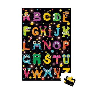 聚聚玩具【正版】法國 Janod J02799 地板大拼圖 怪獸ABC (50pcs)拼圖